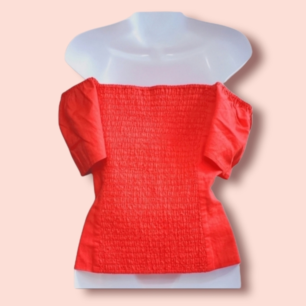 Gianni Bini Cold Shoulder Side-Zip Blouse Red Size 8